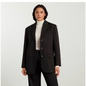 NWT Everlane ‘80s Italian Wool Oversized Blazer in Black